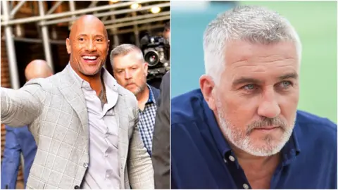 Getty Images/ Channel 4 The Rock and Paul Hollywood