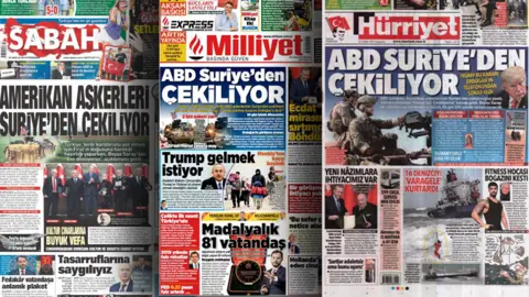 Turkish newspaper front pages