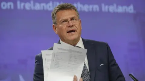 EPA EU Commission Vice President Maros Sefcovic speaks during a press conference