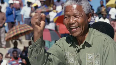 Getty Images Nelson Mandela on the campaign trail