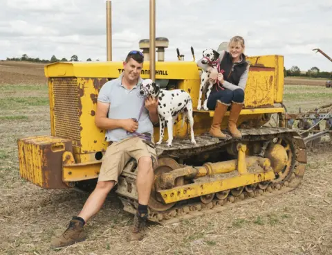 Harry George Hall Alec and Chantel with dalmatians Isla and Pebbles