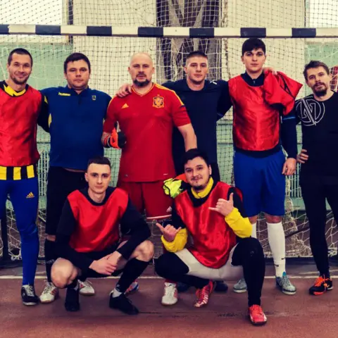 Group photo of Boris Shelahurov's football team