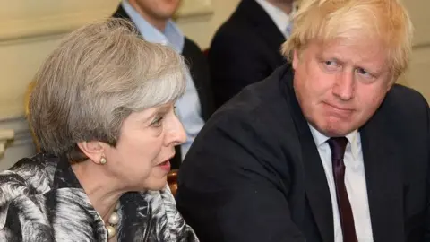 PA Boris Johnson with Theresa May