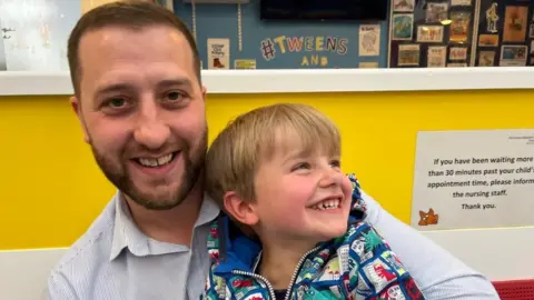 Richard Knights Ben Russell, here with his son Freddie, emphasised the importance of having a hospital nearby