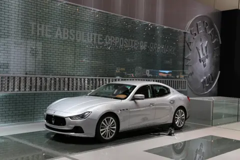 Getty Images A Maserati Quattroporte on display in Geneva in 2014