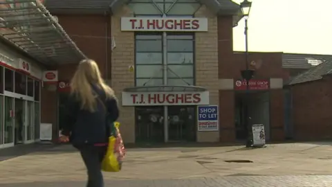 BBC TJ Hughes empty retail outlet in Wrexham