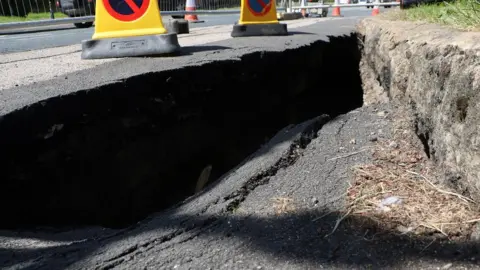 Durham County Council Hole in the ground in Blackhill