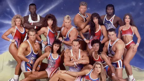 ITV/Shutterstock Group photograph of the Gladiators