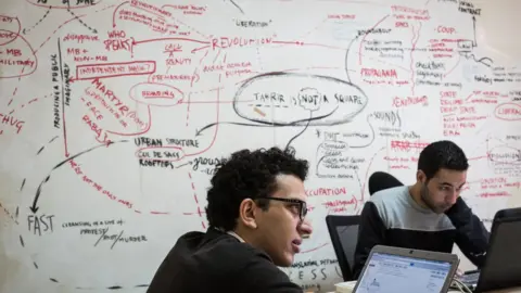 Getty Images Journalists at Mada Masr website in 2015