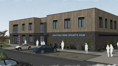 Cassidy + Ashton An artist's impression of the Ashton Park Sports Hub