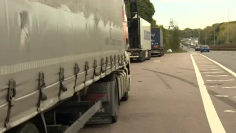 BBC Lorries parked in layby