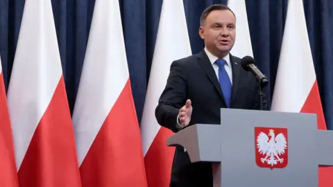 Reuters Poland"s President Andrzej Duda speaks during his media announcement on 6 February