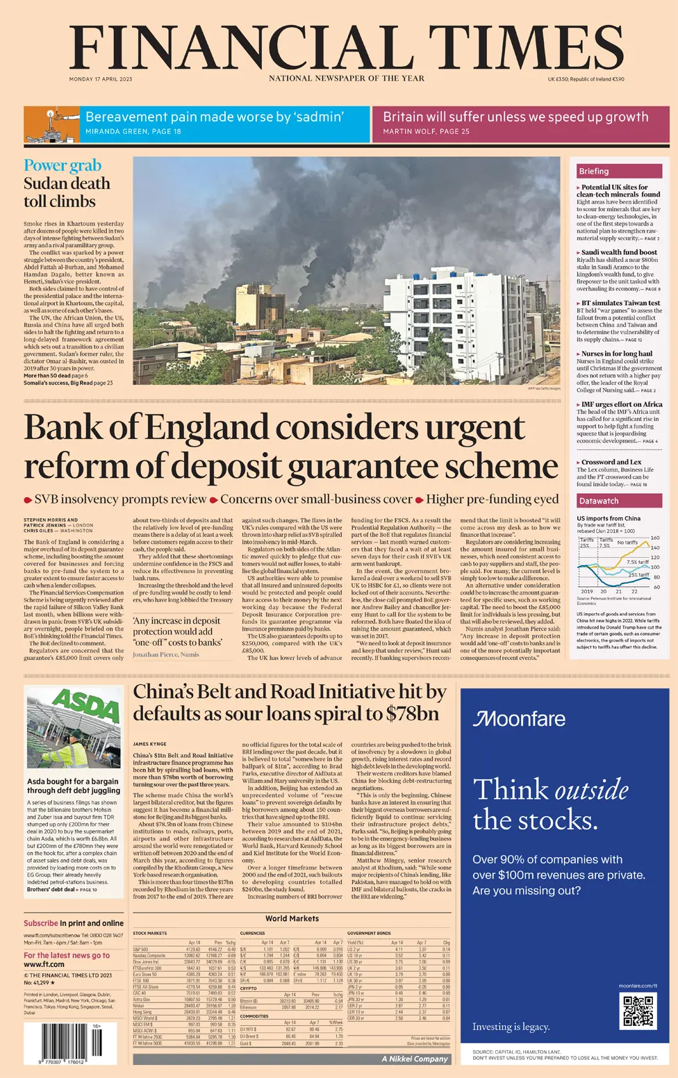 Financial Times Front Page