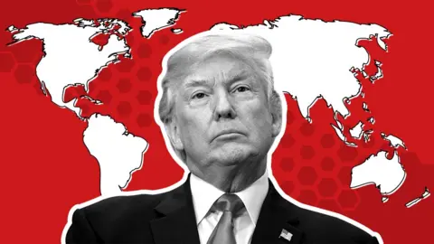 BBC Donald Trump and map of the world