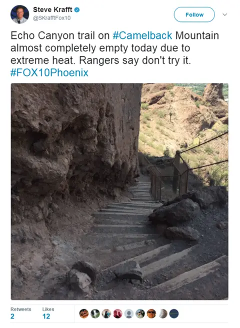 Twitter Tweet showing empty trail