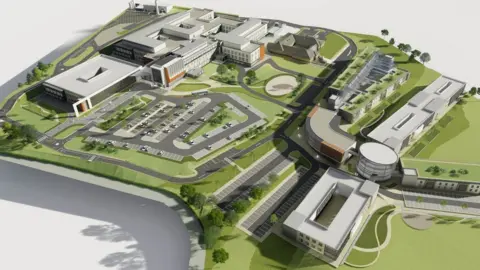 North Cumbria University Hospitals NHS Trust Artist's impression of West Cumbria Hospital redevelopment