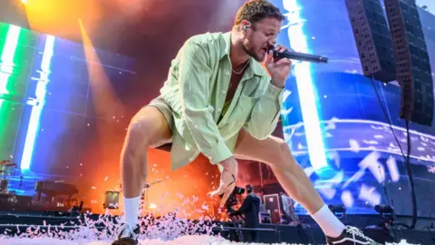 Getty Images Dan Reynolds of Imagine Dragons performs on day 1 of Leeds Festival 2023