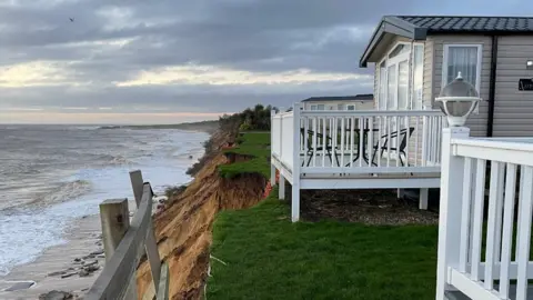 Erosion of a cliff at Arbor Lane, Pakefield