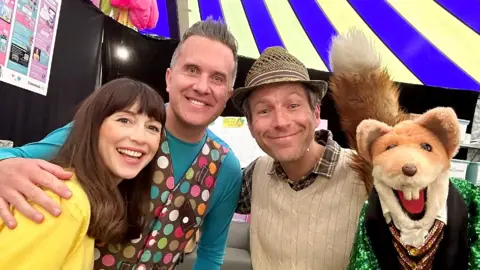 Rebecca Keatley Rebecca Keatley, Mr Maker, Mr Bloom and Basil Brush