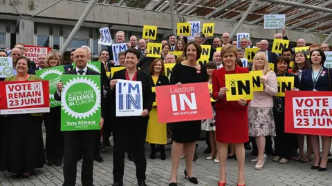 Getty Images Holyrood party leaders campaigning for Remain