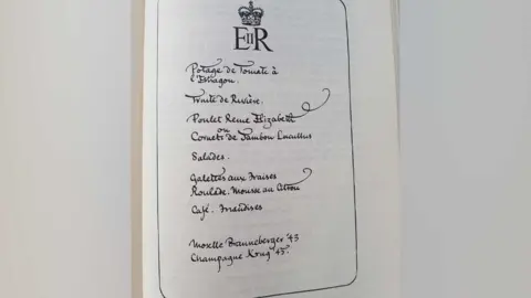 Vanessa Wood Menu from the Coronation banquet at Westminster School, London