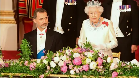 PA King Felipe and Queen Elizabeth II