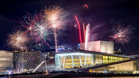 Reuters Fireworks near the Opera House in Oslo on New Years Eve