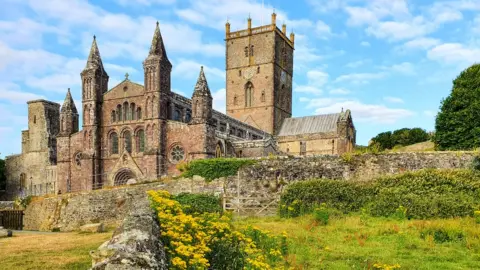 Getty Images St Davids Cathedral is located in St Davids, Britain's smallest city, near the most westerly point of Wales