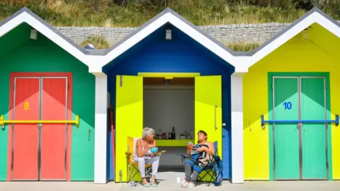 PA Beach huts in Barry Island in August 2018