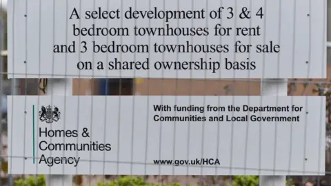 Getty Images A sign promoting shared ownership homes