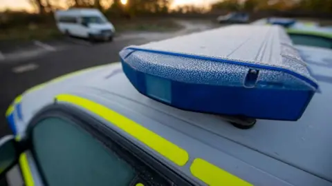 Northumbria Police Blue light on police vehicle