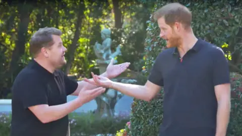 The Late Late Show/YouTube James Corden and Prince Harry