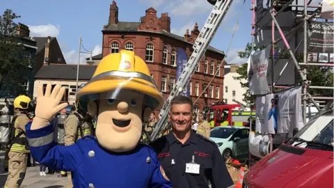 Huw Jakeway Fireman Sam with Huw Jakeway
