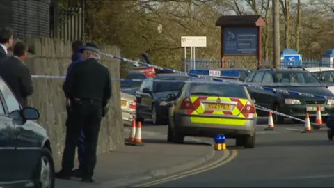 The BMW Steven Colwell was driving surrounded by police