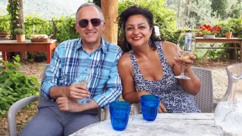 Sheerin Khosrowshahi-Miandoab Babak in Tuscany with his partner Mahtab Salahshourian pre-Covid-19