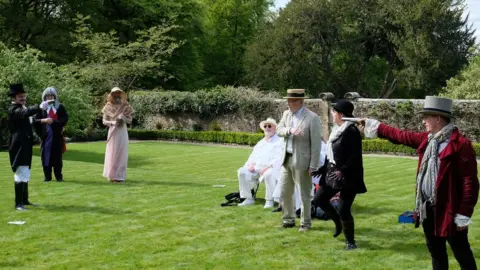 Richard Bradley Actors retold the story around the village of Winster at five different locations