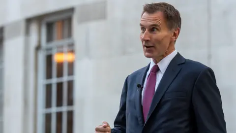 Jeremy Hunt outside the BBC