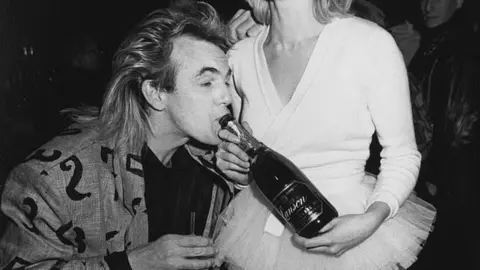 Getty Images Peter Stringfellow attends Stringfellows Party on February 8, 1987 at Stringfellows in New York City