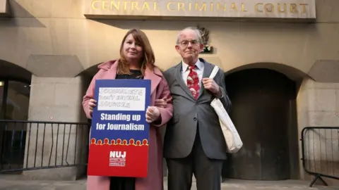 PA Media Michelle Stanistreet and Chris Mullin