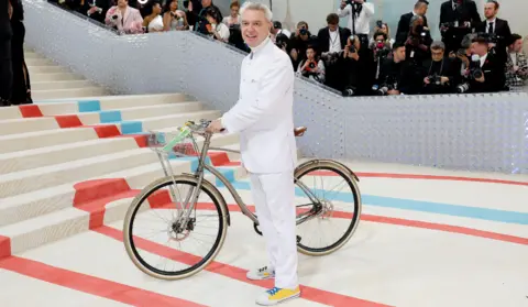 Getty Images David Byrne attends The 2023 Met Gala Celebrating "Karl Lagerfeld: A Line Of Beauty" at The Metropolitan Museum of Art on May 01, 2023 in New York City