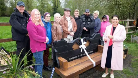 Priti Patel MP  Priti Patel MP and others unveil a new memorial bench