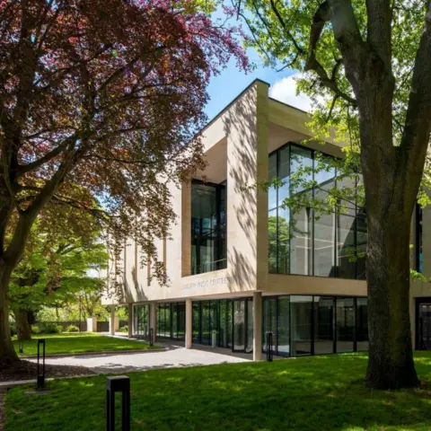 Paul Zanre The Laidlaw Music Centre surrounded by mature trees in St Andrews.