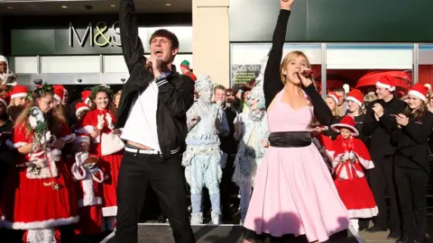 Getty Images The 2007 X Factor finalists Sean Smith and Sarah Smith of Same Difference perform in the West End