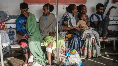 AFP People in hospital in Mekelle