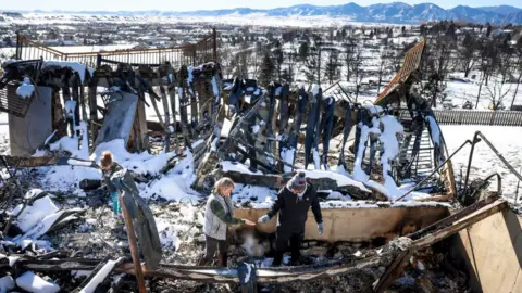 Getty Images A wildfire torched a Colorado neighbourhood in December 2021, just before the snows fell