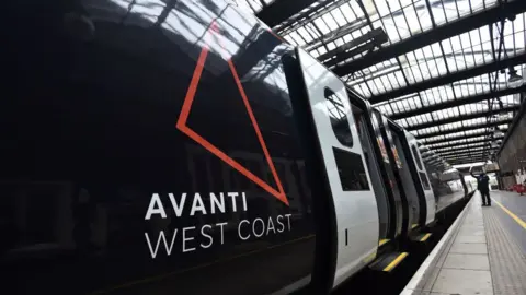 Getty Images Avanti West Coast train at Stoke-on-Trent Train Station