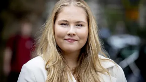 EPA-EFE/REX/Shutterstock Amalia on her first day at university in September