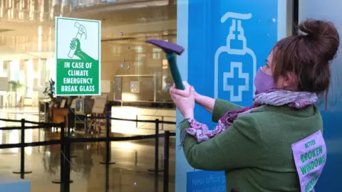 PA Media Protesters at Barclays Bank