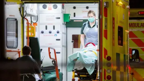 Getty Images Ambulance with Covid-19 patient