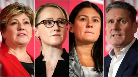 Getty Images Emily Thornberry, Rebecca Long-Bailey, Lisa Nandy and Sir Keir Starmer are all hoping for the nomination